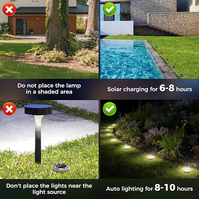 Peasur Mini Solar Ground Lights, 24 Pack Flat Solar Disc Lights Outdoor Waterproof, 2.3 Inch Small Solar Garden Lights Landscape Lighting for Outside Pathway Garden Yard Lawn Walkway,Warm White
