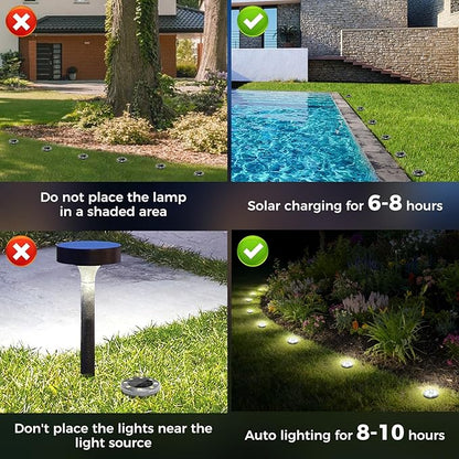 Peasur Mini Solar Ground Lights, 30 Pack Flat Solar Disc Lights Outdoor Waterproof, 2.3 Inch Small Solar Garden Lights Landscape Lighting for Outside Pathway Garden Yard Lawn Walkway,Cool White
