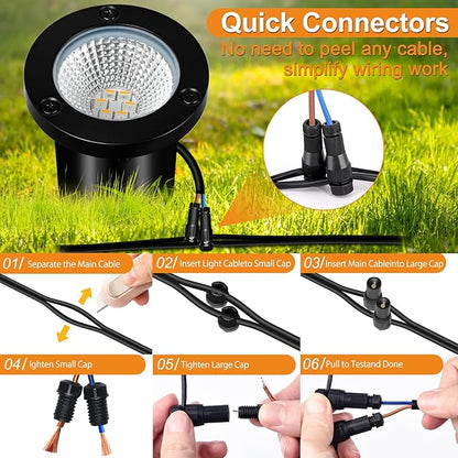 Low Voltage Landscape Lighting - 10W RGB Landscape Lights with Color Changing, 12V-24V Waterproof Outdoor In-Ground Lights for Yard Garden (10 Pack)