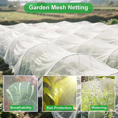 Garden Netting 10x33FT 2 Packs Ultra Fine Mesh Netting Bird Barrier Protection Vegetable Fruit Tree Bushes Plant Cover for Raised Bed