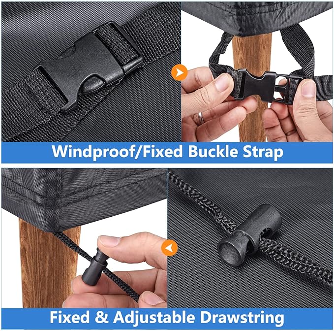 Mrrihand Heavy Duty Patio Sofa Cover Waterproof, 3-Seater Outdoor Sofa Loveseat Cover, Outdoor Patio Furniture Cover with Air Vent and Handles, 78" W×33" D×32" H, Black