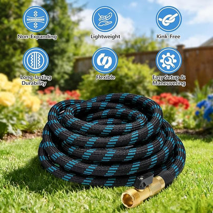 75 FT Non-Expandable Garden Hose, 2026 New Upgraded Flexible Water Hose, Ultra Lightweight Non-Expanding hoses with 10 Function Sprayer, Leak proof, Pressure Resistant for Yard, Outdoor