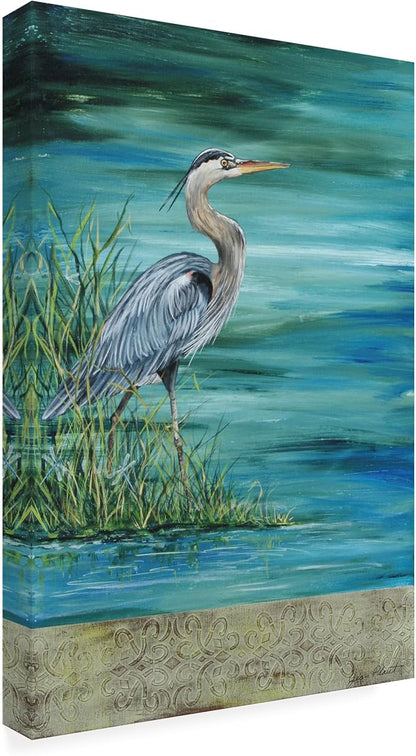 Outdoor Canvas Art - Jean Plout 'Great Blue Heron' Wall Art for Outdoor Spaces, Patios, or Gardens by Trademark Fine Art