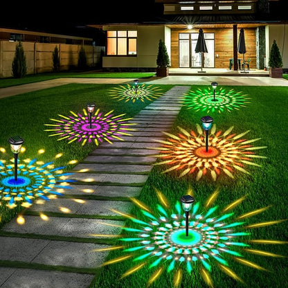Solar Outdoor Lights,6 Pack Dream Dynamic Solar Pathway Lights,Waterproof Color Changing Walkway Lights Maintain 10 Hours of Lighting for Garden, Landscape, Path, Yard, Patio, Driveway