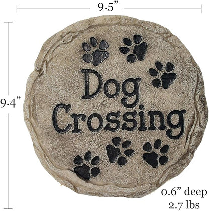 Spoontiques - Garden Décor - Dog Crossing Stepping Stone - Decorative Stone for Garden (Pack of 10)
