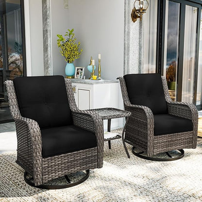 Outdoor Chair Cushions Set for Patio Furniture, 22x25/22x24 Inch, Waterproof & Fade Resistant Patio Chair Cushions, Thick Patio Furniture Cushion for Chair, Sofa, and Couch (Black, 2 Set)