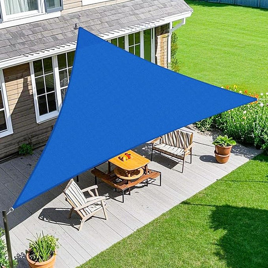 Amagenix Sun Shade Sail 8X11X13.6 Curved Edge Outdoor Shade Canopy Blue Breathable 95% UV Block Shade Cloth for Patio Garden Backyard (We Make Custom Size)