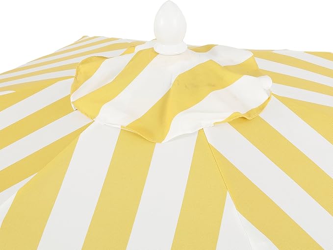 JONATHAN Y UMB1001 Collins 9 ft. Classic Cottage Tassel Market Patio Umbrella with Auto-Tilt, Crank, Wind Vent and UV Protection