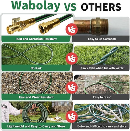 Garden Hose 75 ft Non-expandable Water Hose Flexible Durable 5 Layers TPV No Kink Lightweight Hybrid Hoses Heavy Duty with 3/4’’ Fittings-10 Way Nozzle Collapsible Outdoor Pipe for Yard Lawn