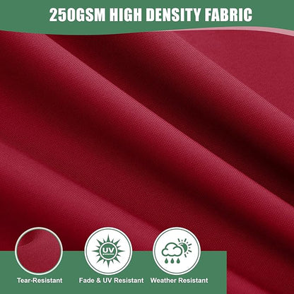 Waterproof Patio Cushions for Outdoor Furniture, Fade Resistant Back Pillow and Seat Cushion Set for Couch Replacements, 24 x 24 Inch, Red, 1 Set