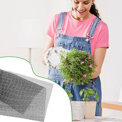 lasuroa 20pcs Flower Pot Hole Netting Mesh Pad, 30x20cm/11.8x7.8 Inch Bonsai Eye Mesh Drainage Screens Plant Pot Drainage Meshes Plant Accessories Kit Screen Meshes Preventing Substrate Leakage