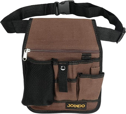 Garden Tool Pouch, Garden Tool Belt, Lightweight Tool Pouch with Pockets and Zipper, Utility Belt Canvas Tool Bag with Adjustable Waist Belt, Waist Tool Bag Apron for Women Men