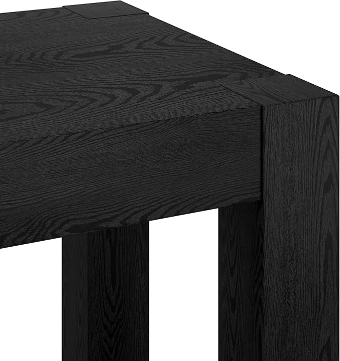 Henn&Hart Langston 22" Wide Square Side Table in Black Grain