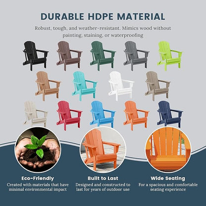 Westin Outdoors Laguna WO Home Furniture Adirondack Chair 4 PC Set Classic Outdoor Patio Folding Chair for Bon Fire Pit Lawn Backyard Beach Plastic Weather-Resistant (Orange)