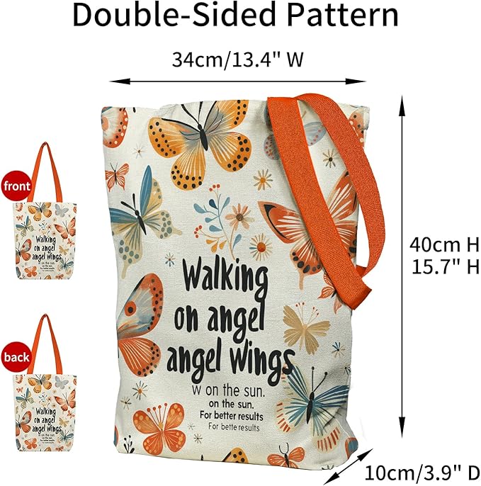 itgowisa Canvas Tote Bag for Women, Tote Bag with Zipper Inner Pocket, Zippered Canvas Bag for Shopping Work Grocery Everyday
