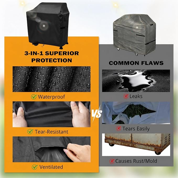 Grill Cover Compatible with Expert Grill Charcoal Grill with Wheels 24 Inch, Heavy Duty Waterproof All-Weather BBQ Cover, Fade Resistant & Tear Resistant Outdoor Protection (48" W x 25" D x 40" H)