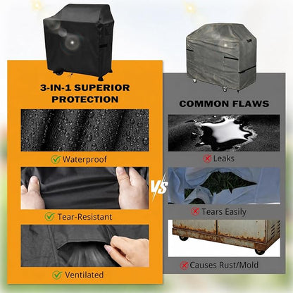 Grill Cover Compatible with Expert Grill Charcoal Grill with Wheels 24 Inch, Heavy Duty Waterproof All-Weather BBQ Cover, Fade Resistant & Tear Resistant Outdoor Protection (48" W x 25" D x 40" H)