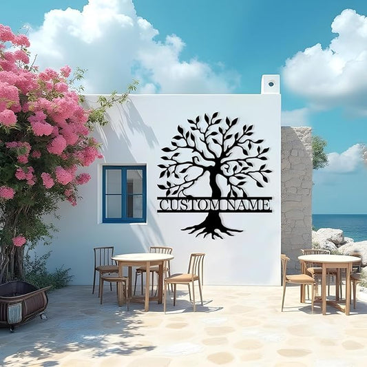 Custom Tree of Life Family Metal Signs, Personalized Tree of Life Wall Decor, Outdoor Yard Decor, Family Sign Wall Decor, Monogram Metal Sign, Custom Tree Yard Sign, Home Decor for Living Room