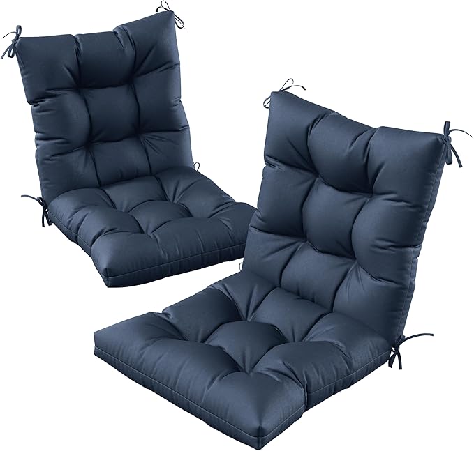 Patio Seat&Back Chair Cushions for Outdoor Furniture，Comfortable Cushions for Rocking/Dining/Lawn Chair-Set of 2