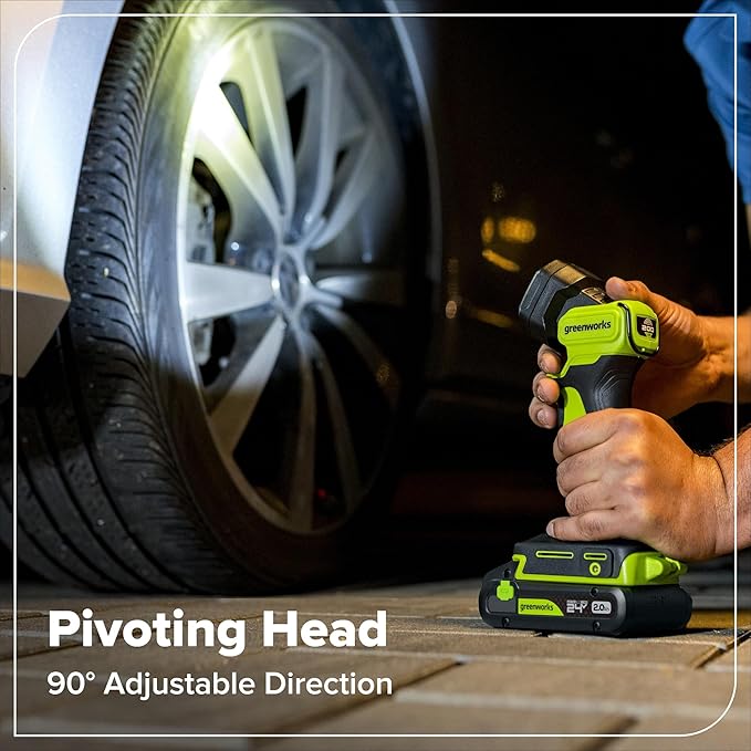 GREENWORKS 24V (5-TOOL) Combo (Drill + Impact Driver + Circular Saw + Multi-Tool + Flashlight), 4.0Ah + 2.0Ah (24,000mAh Power Bank) Batteries, (2) Cables, 65W Rapid Charger