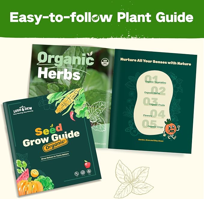 LUSH&DEW Culinary Herbs Kitchen Garden Seed Bank, Gardening Gifts for Women Men, 16 Varieties Non-GMO Heirloom Seeds for Planting Herb in Raised Garden Beds Windowsill, Survival Kit for Cooking Spices