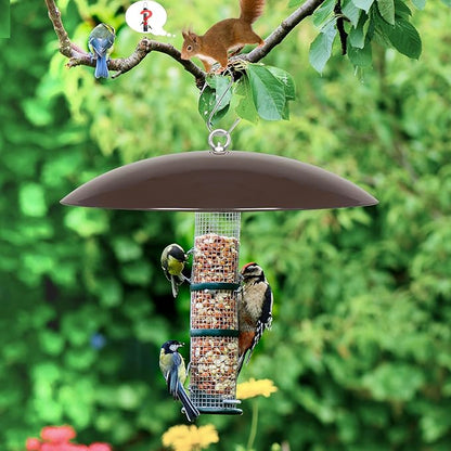 13" Bird Feeder Dome, Hummingbird Feeder Rain Guard, Bird Feeder Cover,Baffle for Bird Feeder Pole,Smart Birds Feeder's Umbrella(Brown),2 Pack