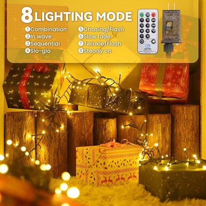 3000 LED Christmas Lights: Twinkle Lights for Christmas Tree - 214FT Fairy Light with Remote - Waterproof Warm White Light Plug in String Light for Bedroom Garland Party
