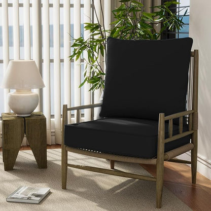 24" x 24" x 6" Outdoor Deep Seat Cushions Set - Waterproof & Fade Resistant Patio Furniture Replacement Cushions, Non-Slip Outdoor Cushions Fit Loveseats, Couches, Chairs, and Sofas.