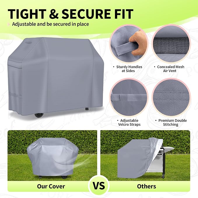 NEXCOVER Barbecue Gas Grill Cover - 50 Inch Waterproof BBQ Cover, Outdoor Heavy Duty Grill Cover, Fade & Weather Resistant Upgraded Material, Barbecue Cover for Weber, Brinkmann, Char Broil, Holland.