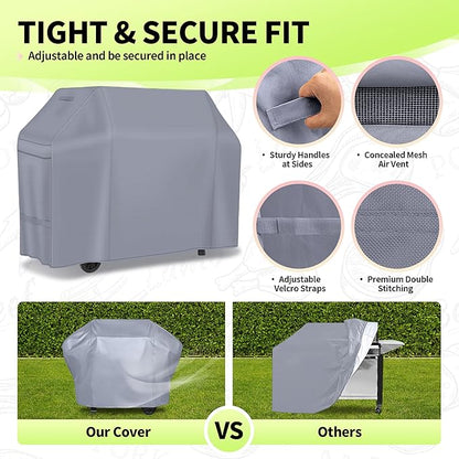 NEXCOVER Barbecue Gas Grill Cover - 60 Inch Waterproof BBQ Cover, Heavy Duty Grill Cover, Fade & Weather Resistant, Fits Weber, Brinkmann, Char Broil, Holland