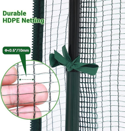 Ohuhu Crop Cages for Garden Plant:6.6x3.9x5.3 Ft Plant Protection Tent with Zippered Door, Raised Bed Cover, Garden Bed Cover with Frame, Wind-Resistant Plant Cages for Outdoor Plants