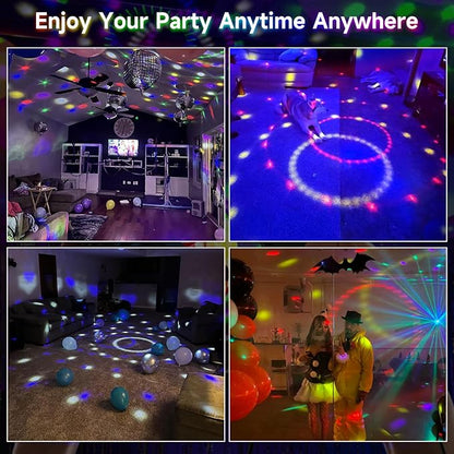 memzuoix 2025 Upgrade Disco Ball Party Lights Dj Strobe Light with 6 Colors, Sound Activated Big-Size Magic Stage Party Light with Remote Control, Halloween Decorations Bar Home Club (7'' Big Size)