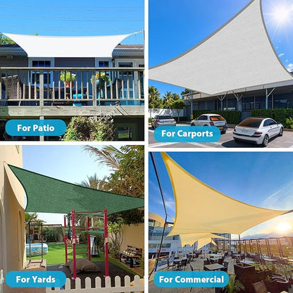 Amagenix Sun Shade Sail 15'X24' Curved Edge Outdoor Shade Canopy Turquoise Mixed Breathable 95% UV Block Shade Cloth for Patio Garden Backyard (We Make Custom Size)