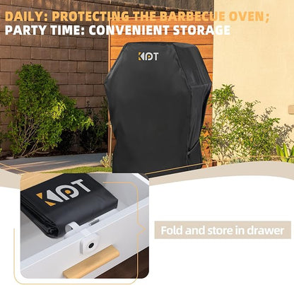 KPT 30 Inch Grill Cover for Outdoor Grill - Heavy Duty Waterproof 420D BBQ Cover with Hook, Air Vent, Buckle - Gas Grill Cover, UV & Fade Resistant, BBQ Grill Cover for Weber, Nexgrill, Char Broil