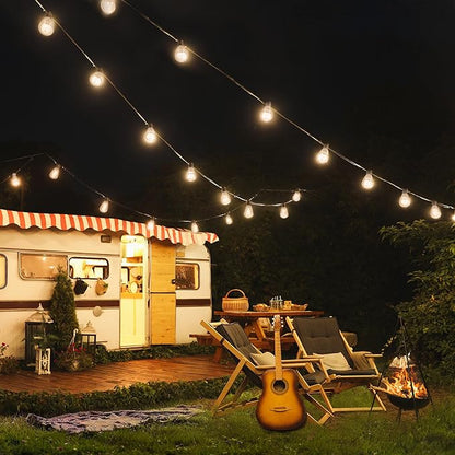 BLIATLUS 100FT Super Bright Solar String Lights Outdoor Waterproof with Remote Control 30+2 Shatterproof LED ST38 Bulbs for Porch Garden Market Bistro Patio Backyard Fence