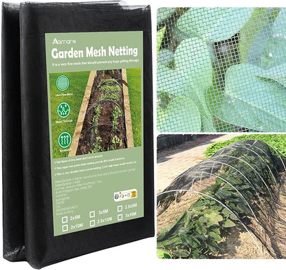Abimars Thicker Garden Mesh Netting, 8.2’ x 33’ Ultra Fine Black Plant Row Covers for Vegetables Plants Fruits Flowers Protection, Nano PPT, Shading Rate 30%
