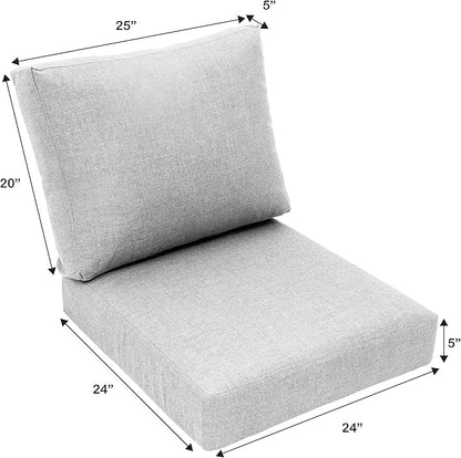 Eddie Bauer Home Deep Seating Outdoor Lounge Cushion, Knife Edge, 24" X 24" X 5", Canvas Natural