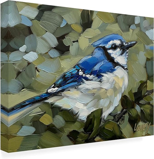 Outdoor Canvas Art - Andrea Lavery 'Bluejay Day' Wall Art for Outdoor Spaces, Patios, or Gardens by Trademark Fine Art