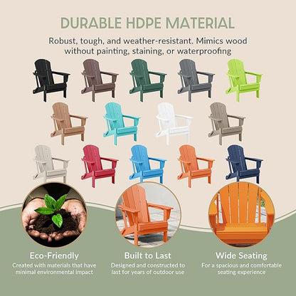 WestinTrends Malibu 2 Piece Set Outdoor Folding Poly Adirondack Chair, Orange