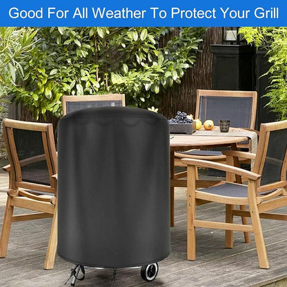 Small Grill Cover for Outdoor Grill BBQ,Waterproof, UV & Fade Resistant,for Weber 18 Inch Charcoal Kettle Grill,Round Kettle Grill (18 Inch/Black)