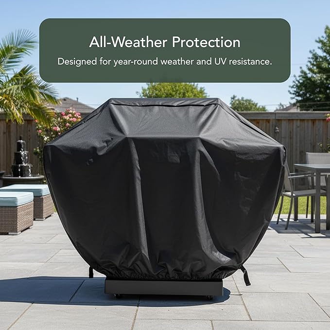 Covermates Classic Grill Cover - All-Weather Heavy Duty Outdoor BBQ Cover with Water-Resistant 12-Gauge Vinyl, Mesh Vents, Protection for Large Outdoor Grills, 32 Inch, Black