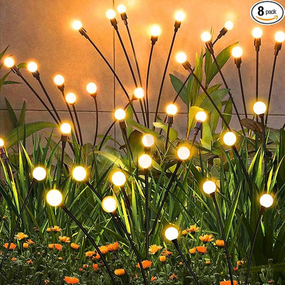 ZFNN Solar Garden Lights Outdoor, 8 Pack Solar Firefly Lights, Starburst Swaying Lights, Waterproof Garden Decor for Yard Patio Pathway Lawn, Gardening Gifts for Women, White