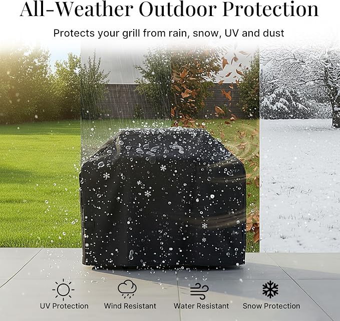 iBirdie Outdoor Grills Cover 56 x 24 x 46 inch, fit 56, 55 Barbeque, Waterproof Weatherproof, 600D Heavy Duty Barbecue Cover, Compatible for 3, 4 Burners Gas BBQ