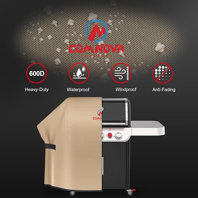 Comnova Grill Cover 65 Inch - 7131 BBQ Cover for Weber Genesis 400 Series and 4 Burner Gas Grill, 600D Waterproof & Heavy Duty Cover for Weber Genesis E435, E410, E440 (Not Fit 2022 Genesis E-435)