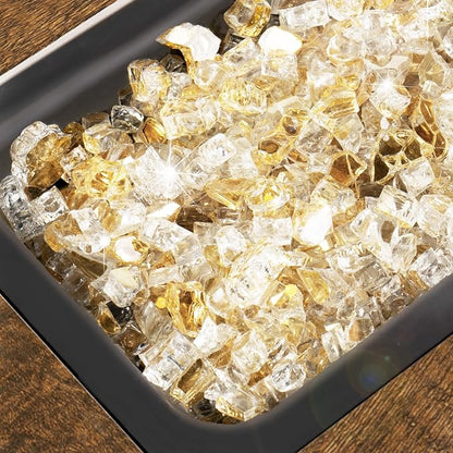 GASPRO 10 lbs Fire Glass for Propane Fire Pit, 1/2-Inch Glass Rocks for Fire Pit Table Fireplace, Gold