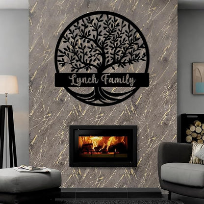 Custom Tree of Life Monogram Name Signs | Personalized Metal Letters Wall Art | Outdoor Balcony & Porch Garden Decor