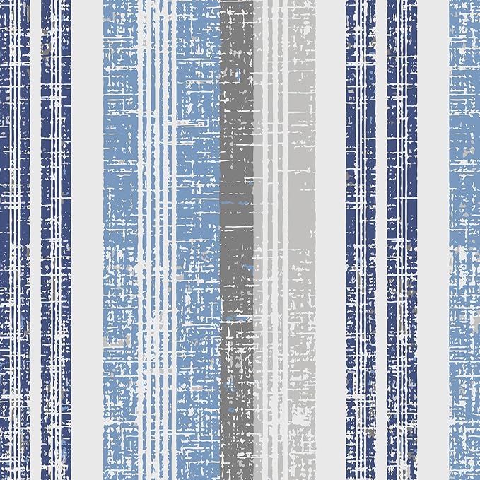 LVTXIII Outdoor Chair Cushions, Fade-Resistant Patio Furniture Cushions Outdoor Chair Pads with Ties for Dining Chairs and Garden Furniture Use, 18.5"x16"x2" 2 Pack, Stripe Layered Blue
