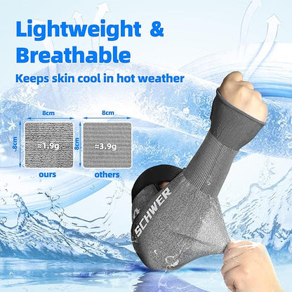 Schwer AIR-SKIN ANSI A6 Cut Resistant Arm Sleeves for Men & Women, Arm Protectors for High Risk Work, Gardening Sleeves, 10 Pairs, Dark Grey, 18 IN