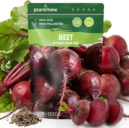 Detroit Dark Red Beet Seeds – 600 Heirloom Seeds for Planting, Open-Pollinated Garden Vegetable Root Seeds for Home Gardens