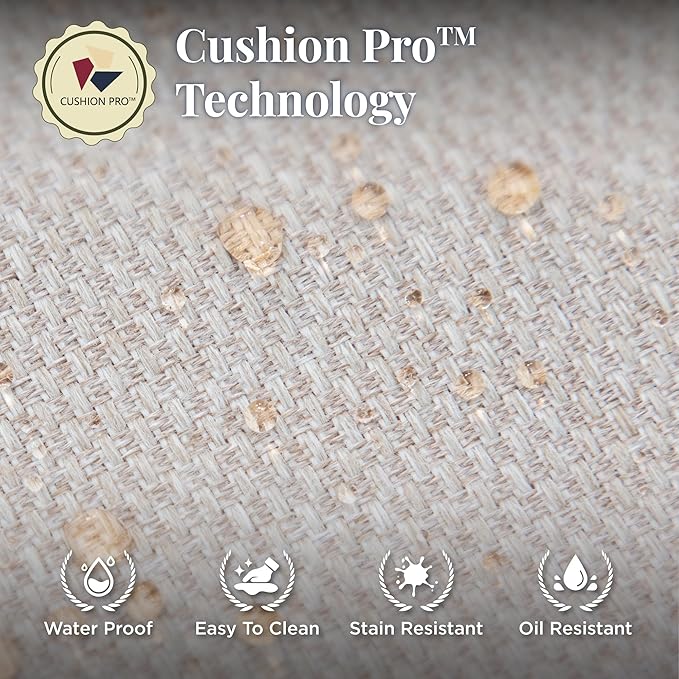 Patio Furniture Set with Firepit Table, Black Frame Outdoor Conversation Set with 4 x Fixed Chairs, 1 x 3-Seat Sofa for Lawn Garden Backyard, Beige